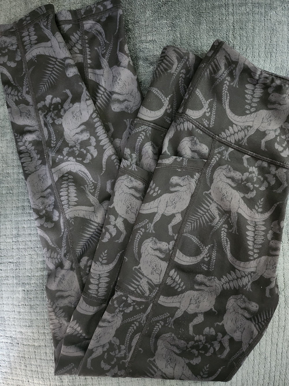 Constantly Varied Gear Charcoal Gray Dinosaur Print Leggings